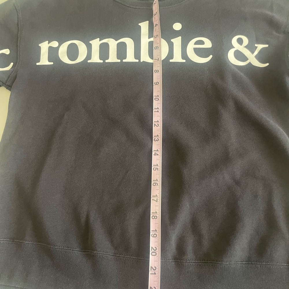 Abercrombie & Fitch Black Sweatshirt with White Logo - Picture 5 of 6